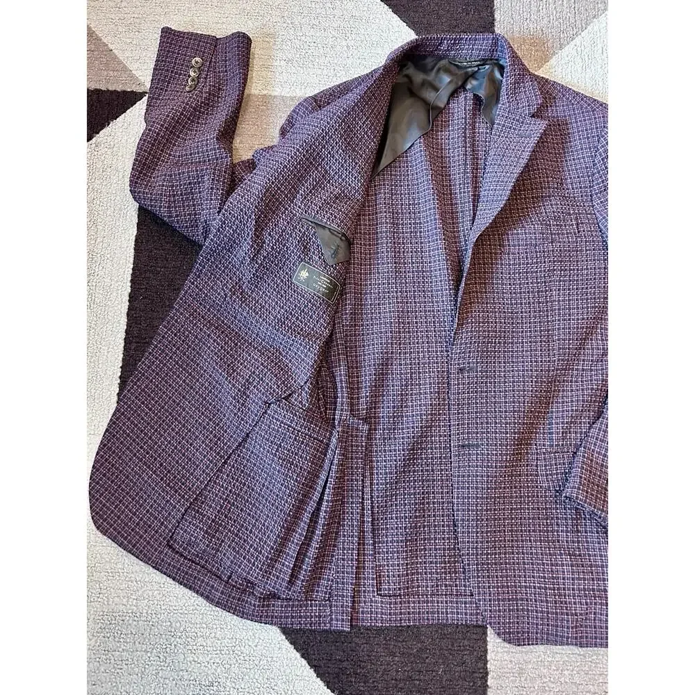Lanificio F.lli Cerruti Oxygen Italian Blue/Rust Sport Coat Size 40R Wool Cupro‎